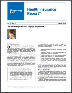 Bloomberg BNA: Tips for Meeting CMS 2017 Language Requirements